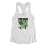 Call Of Daddy Womens Racerback Tank in White color