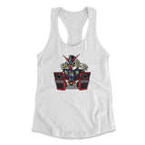 Sleepy Robot Womens Racerback Tank in White color